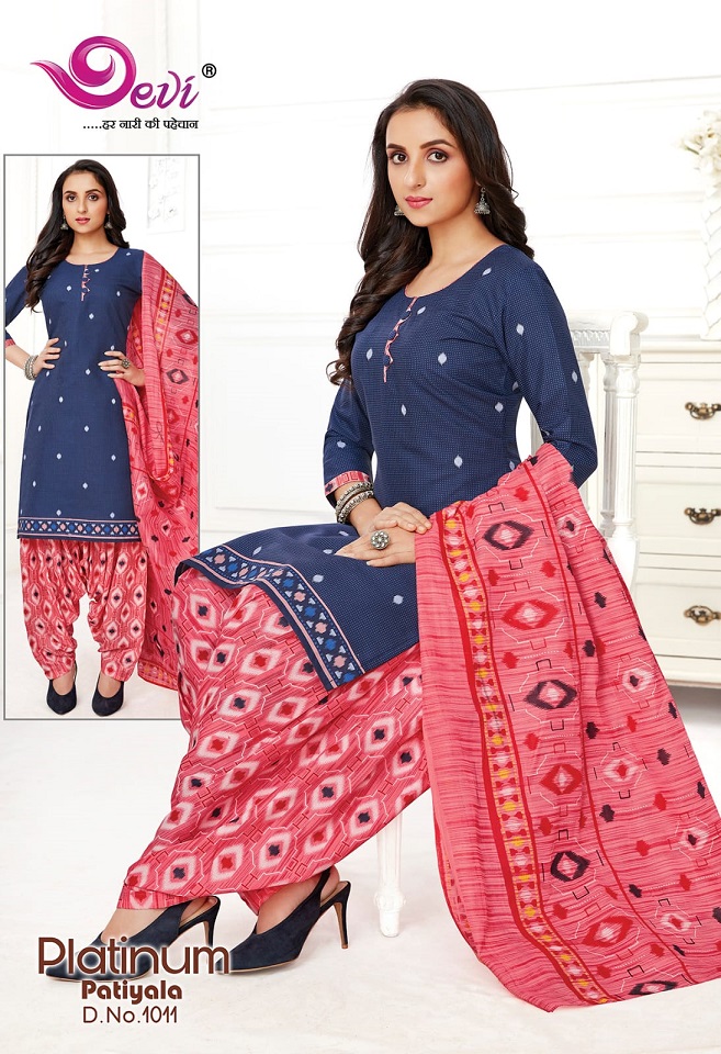 Devi Platinum Patiyala 1 Wholesale Ready Made Indo Cotton Dress Collection

